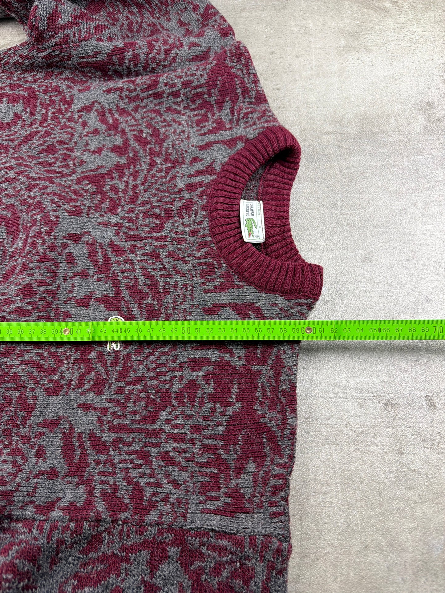Chemise Lacoste Archive Pattern Knit Knitwear - Burgundy Grey
