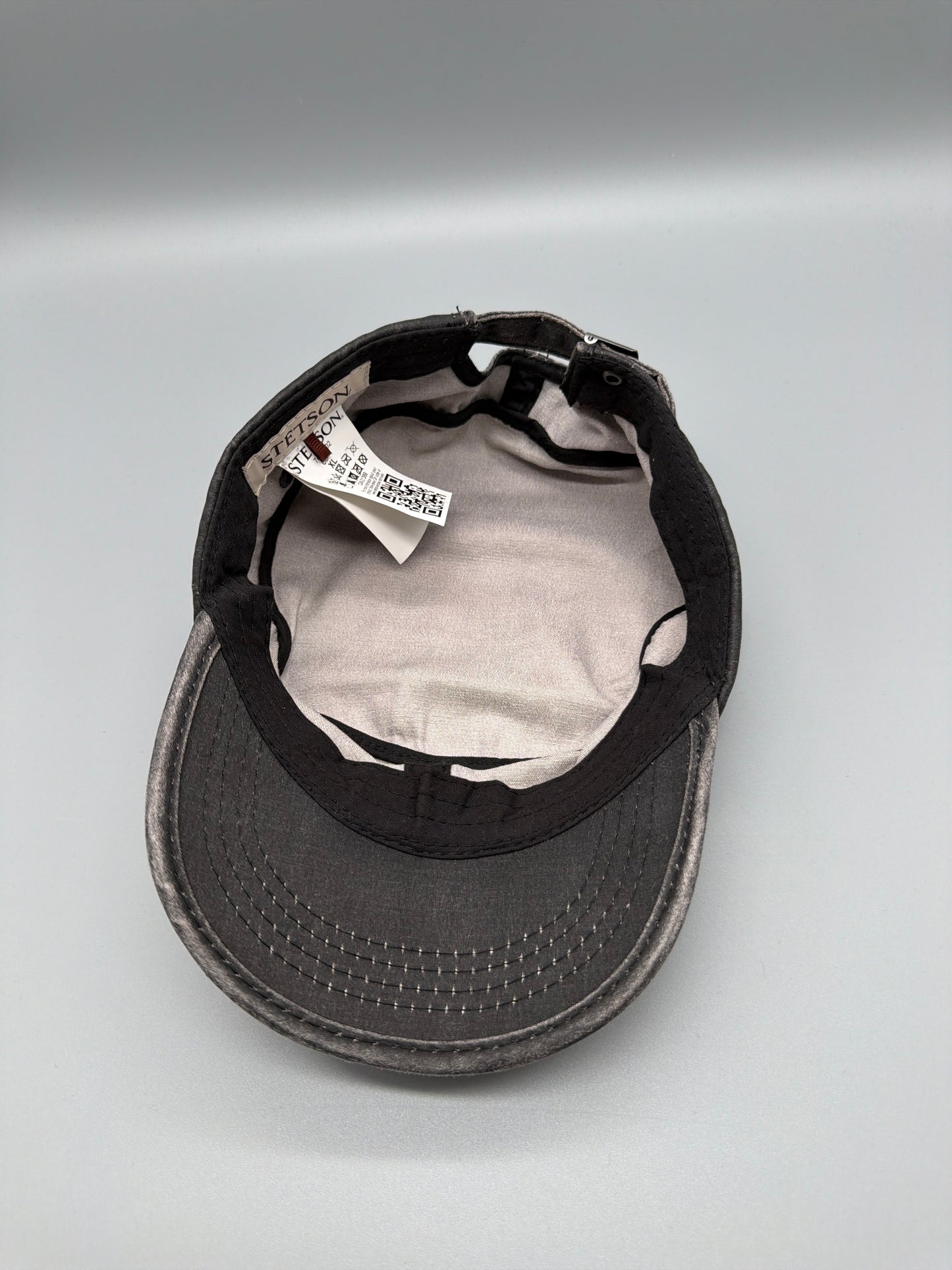 Stetson Vintage "Military Cadet" Field Cap - Washed Washed Charcoal Black