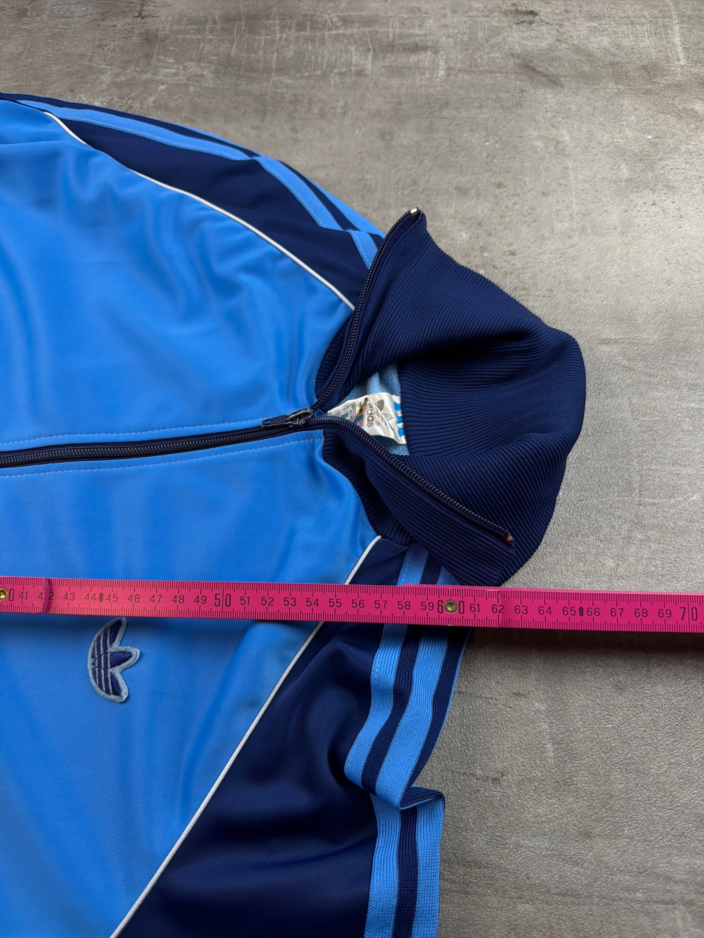 Adidas Vintage High-Neck Tracktop - Light Blue / Dark Blue