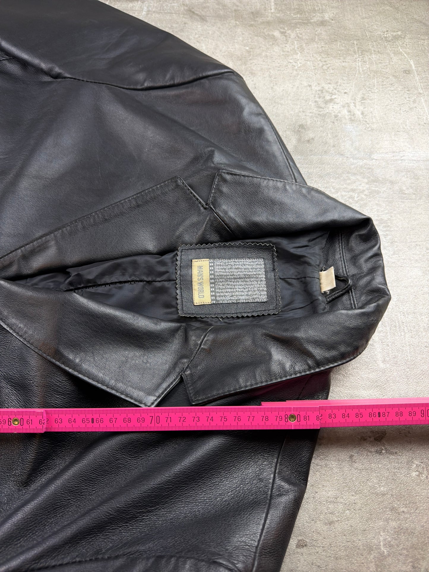 Man's World 90s Matrix Style Leather Blazer Jacket - All Black / Office Core