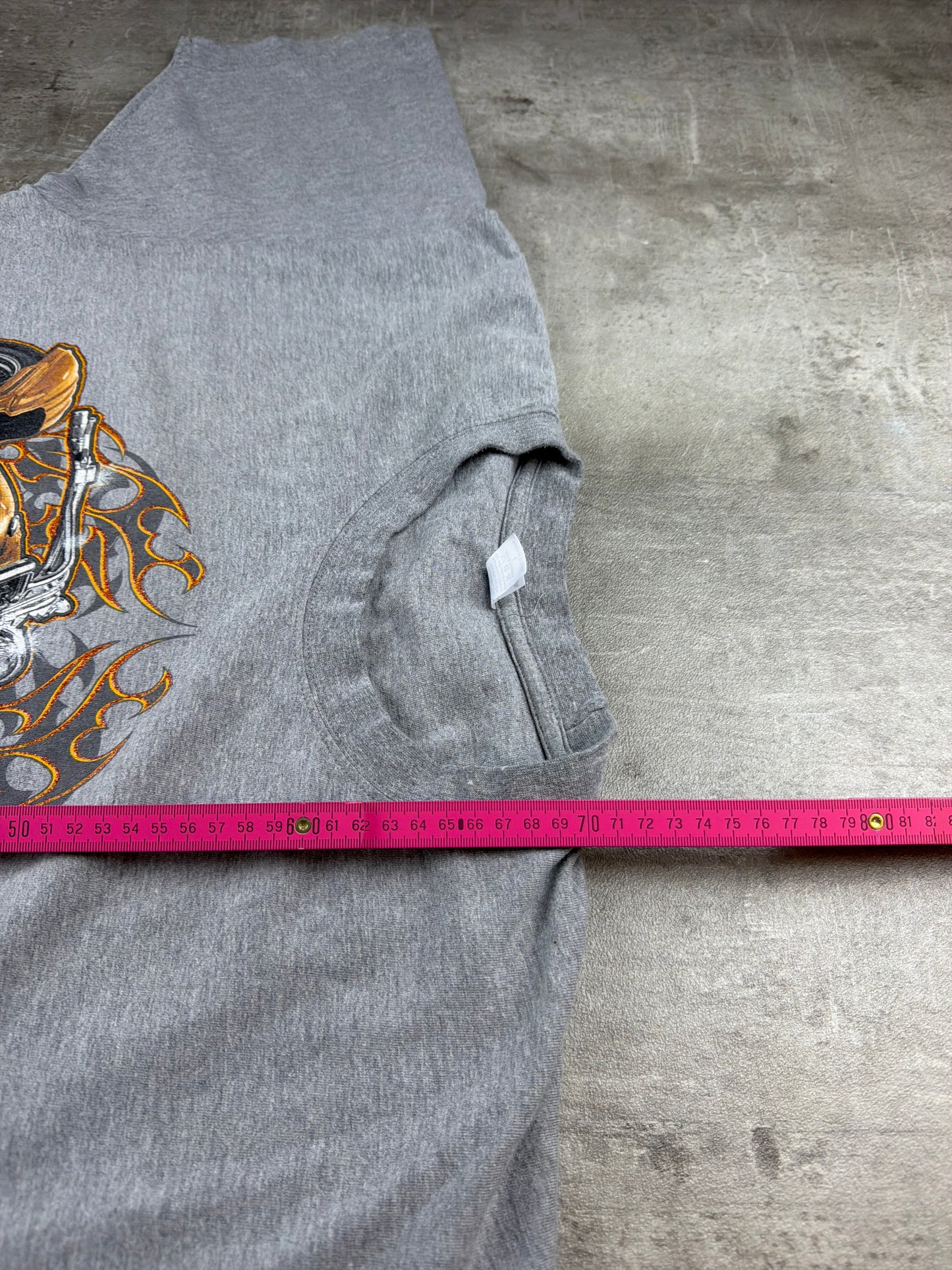Vintage East Coast Choppers Graphic Glitter Biker Tee - Grey / Orange
