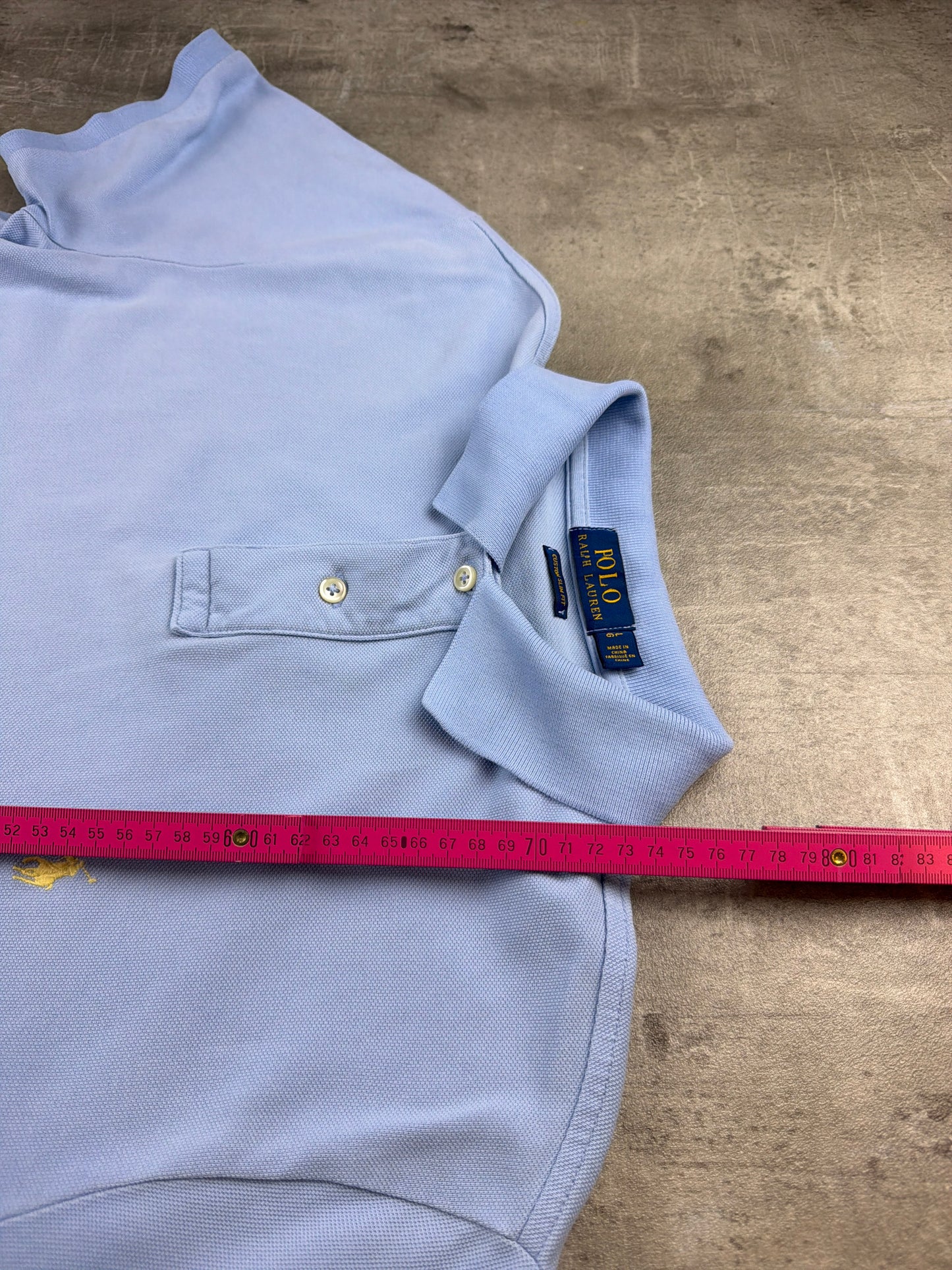 Polo Ralph Lauren Classic Fit "Yellow Pony" Piqué Polo Shirt – Pastel Baby Blue