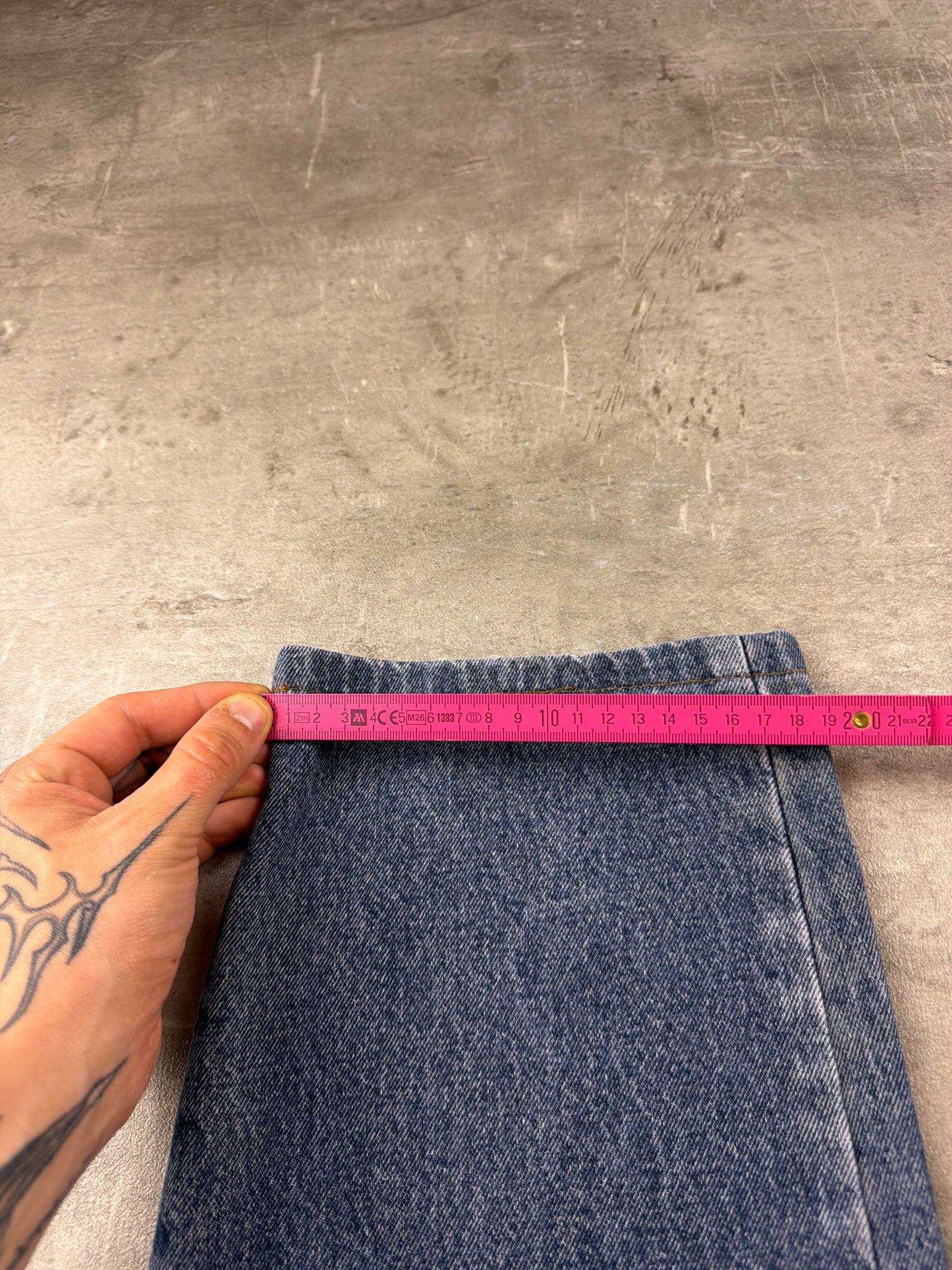 Hardcore Jeanswear Acid Wash Baggy Denim Jeans – Stonewashed Blue Y2K Skater Aesthetic
