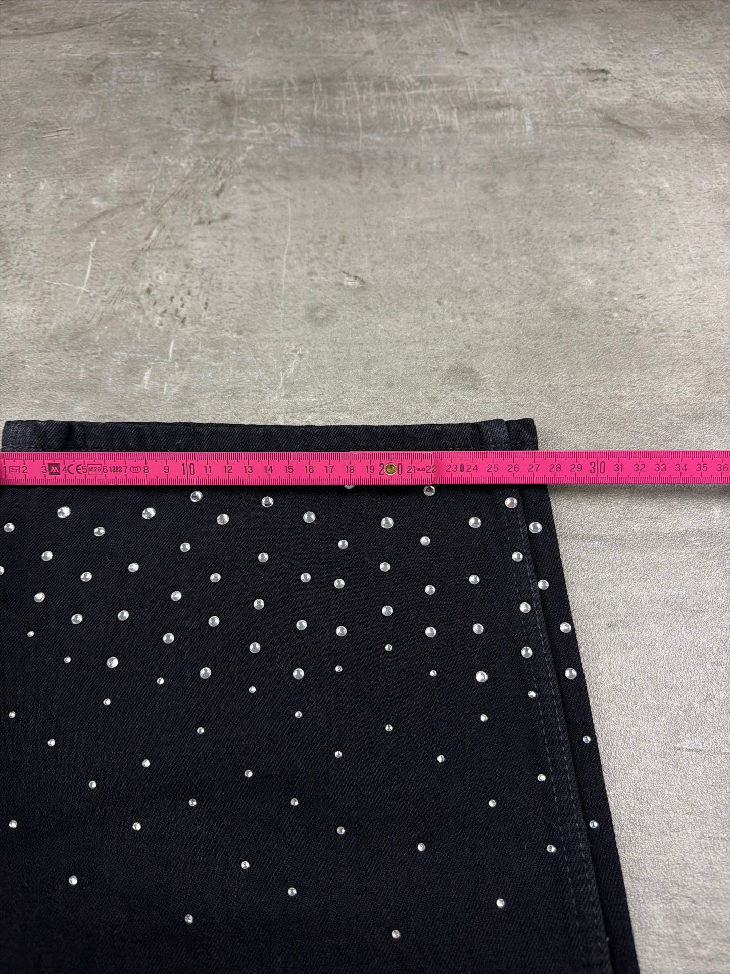 Le Voleur Archive "Rhinestone" Baggy Denim - Black Y2K Cyber