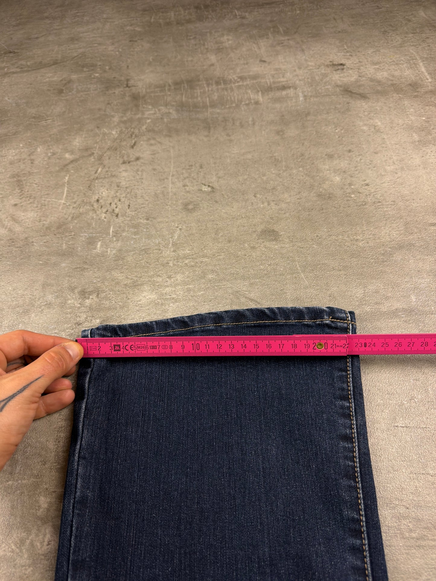 La Virtù Y2K "Cyber Tribal" Flared Denim - Washed Blue