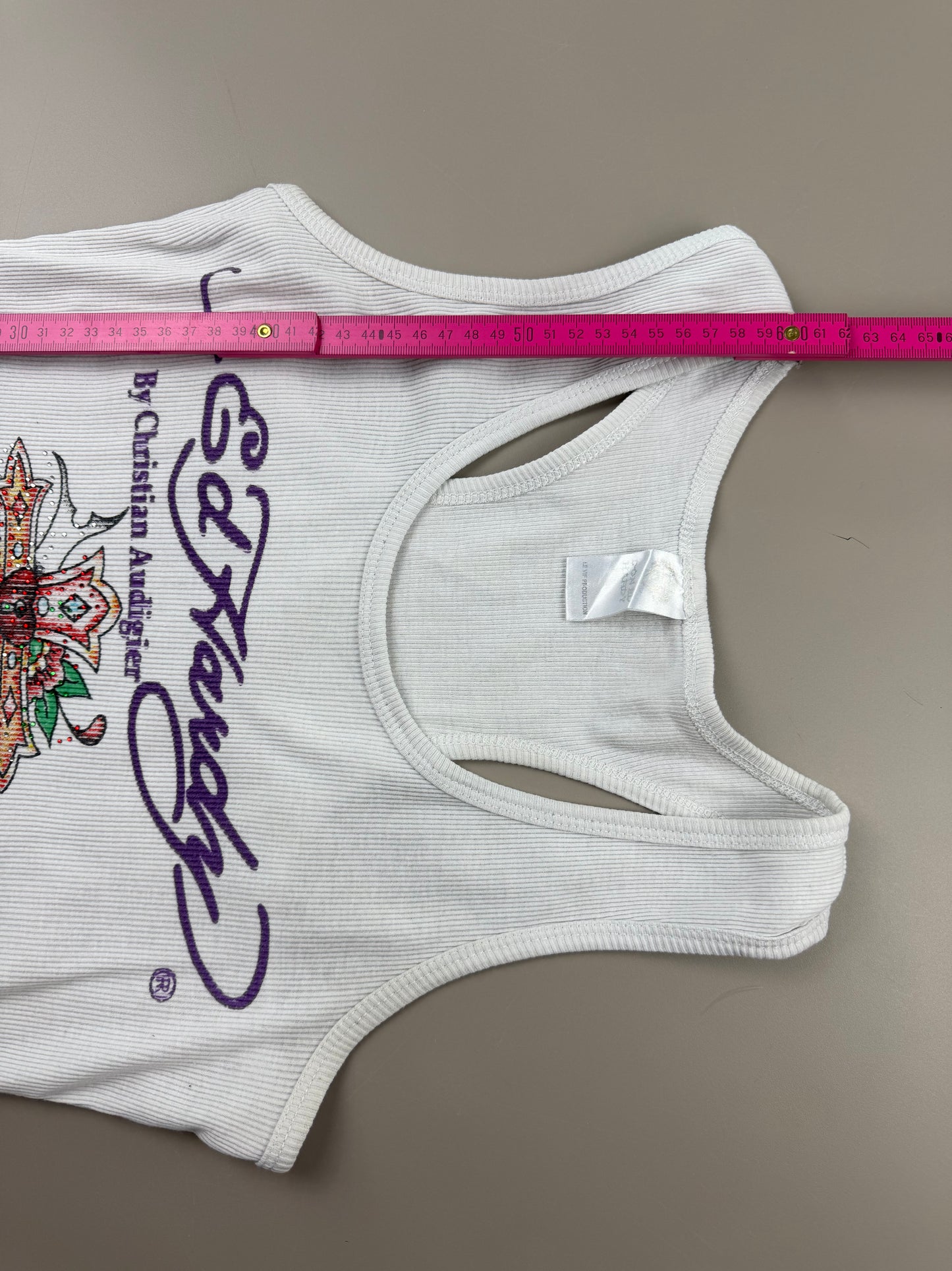 Ed Hardy by Christian Audigier "Love Cross" Ribbed Tank Top - White