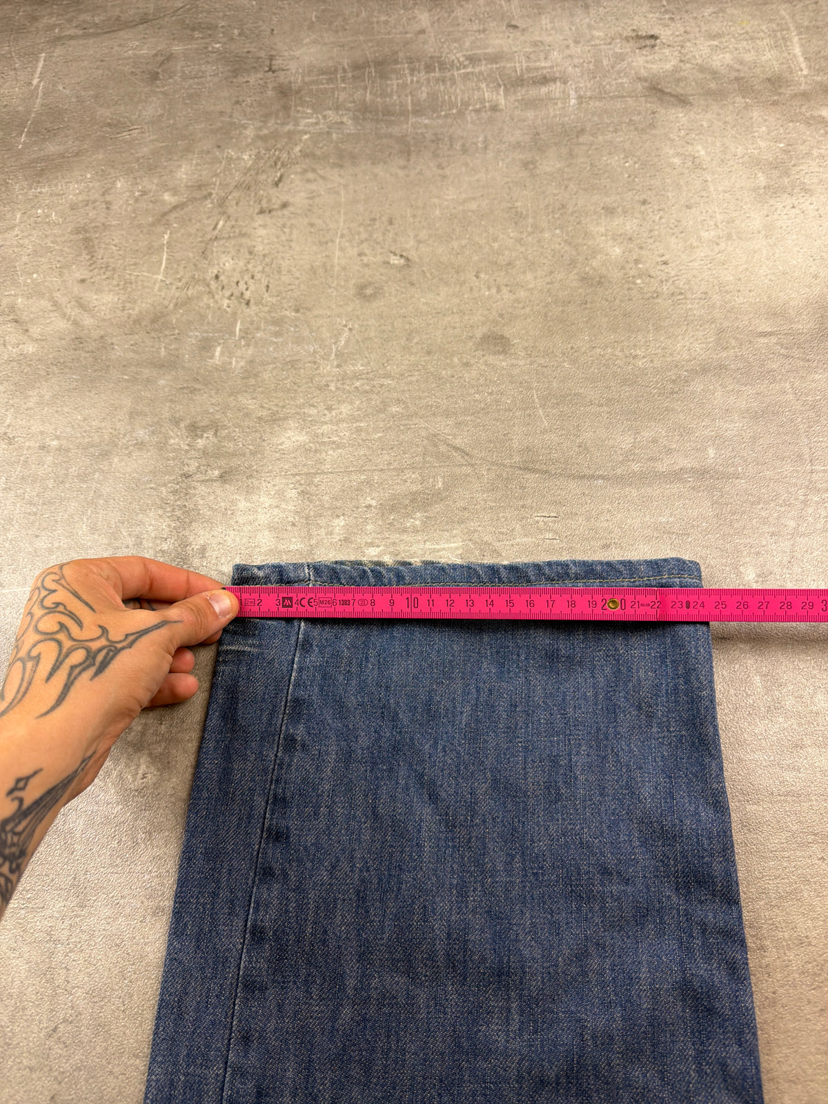 Fu's Fashion Jeans Y2K Baggy Denim - Blue Washed Distressed