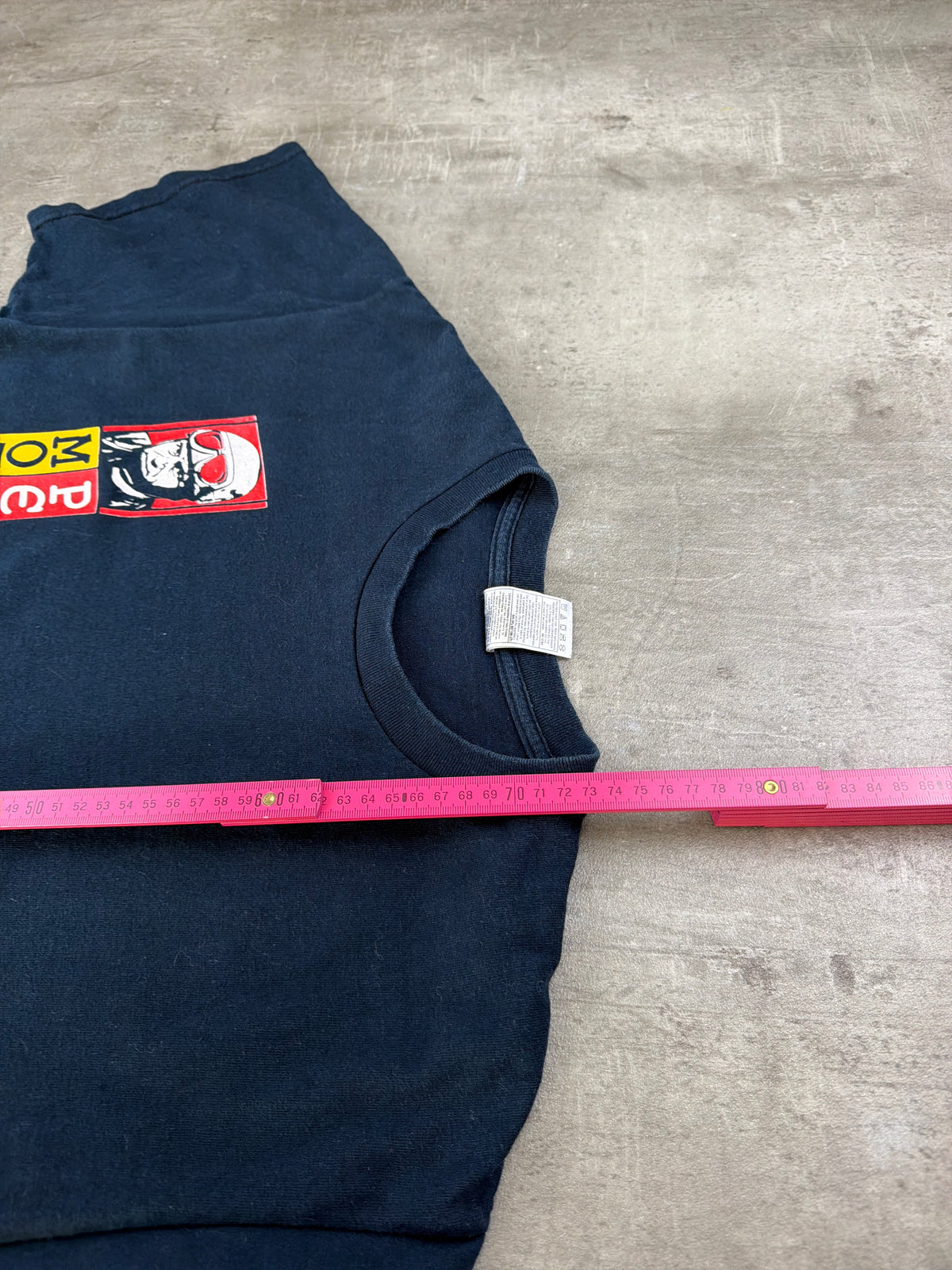 Vintage Moto Graphic Print T-Shirt - Dark Navy / Y2K Cyber Vibe