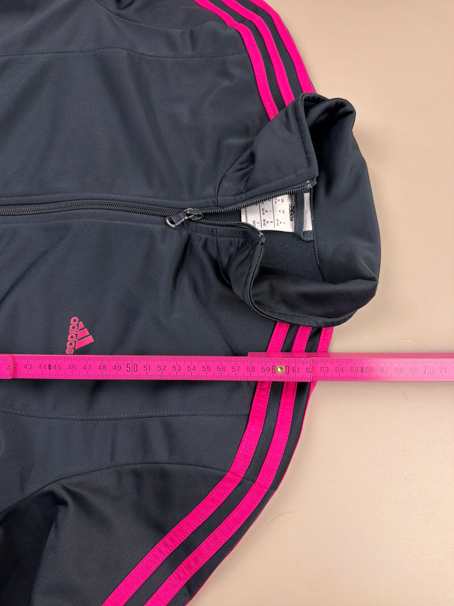 Adidas Y2K "Cybercore" Track Jacket - Charcoal Grey & Hot Pink