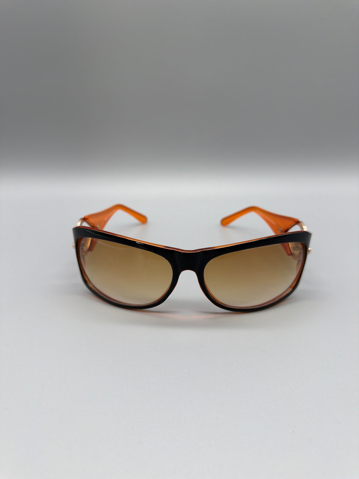Finezz Y2K Oval Sunglasses - Black / Orange / Gold