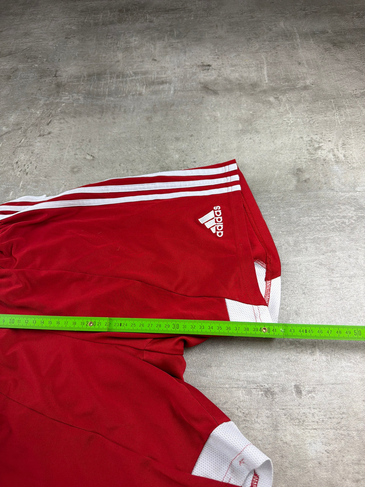 Adidas Y2K Three Stripe "Samba" Track Shorts - Red / White