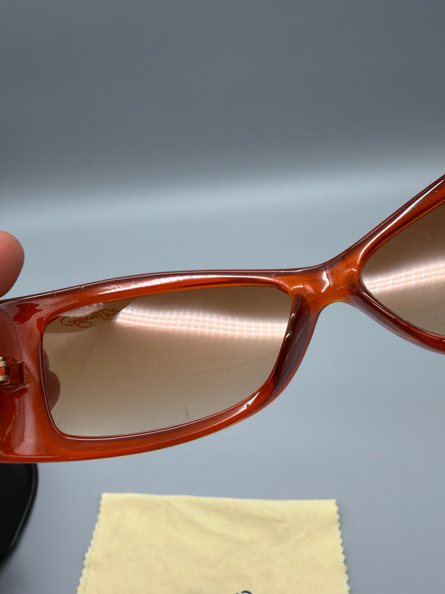 Ed Hardy Archive "Skull & Rose" Sunglasses - Black/Orange Y2K Grunge