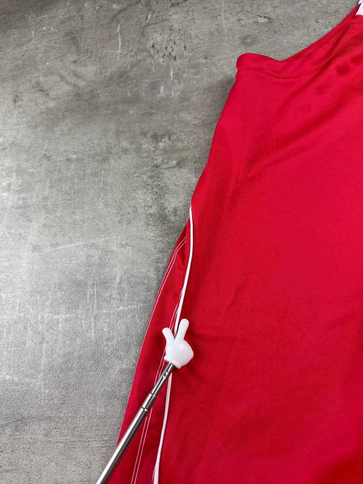Nike Basketball Pinstripe Graphic Jersey - Red / White Y2K Streetwear - Past Pieces