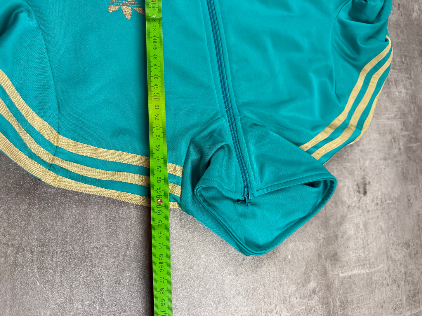 Adidas Retro Three Stripe Trefoil Trackjacket – Teal Gold