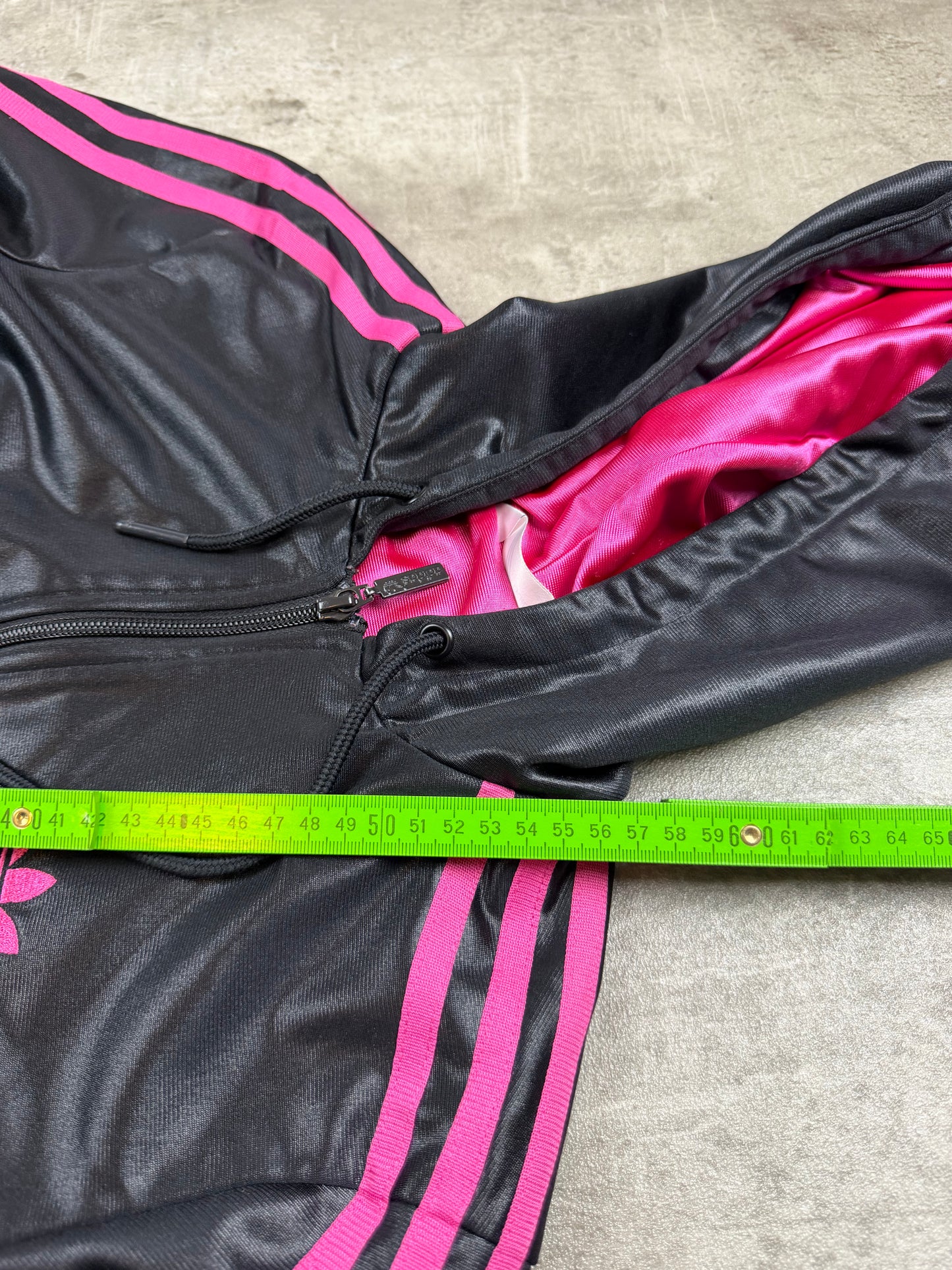 Adidas Chile 62 Rhinestone Zip Hoodie - Black & Pink
