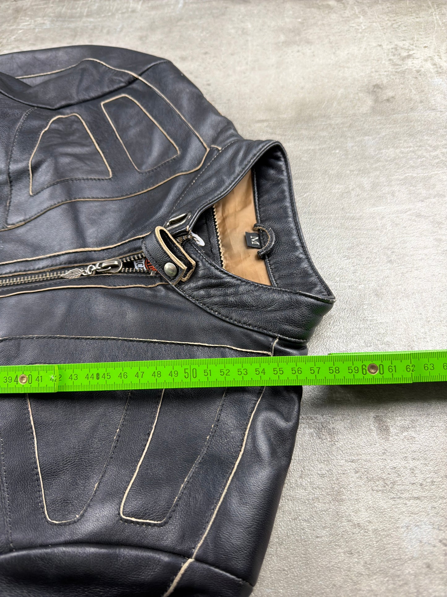 Harley-Davidson Vintage Y2K Leather Jacket - Black / Gold Stitching