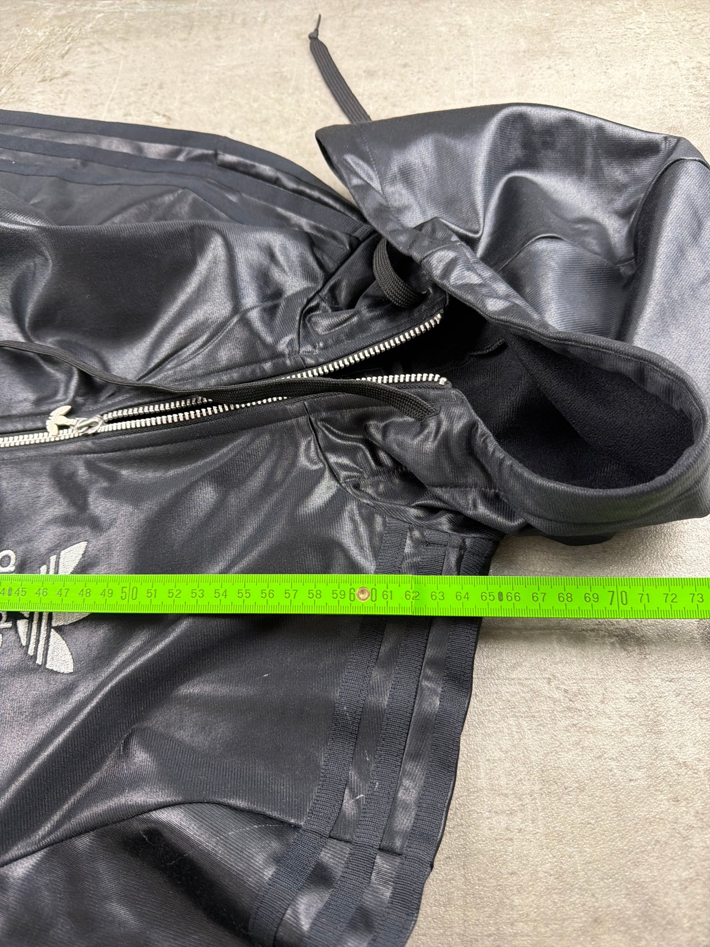 Adidas Chile 62 Wet-Look Zip Hoodie - All Black