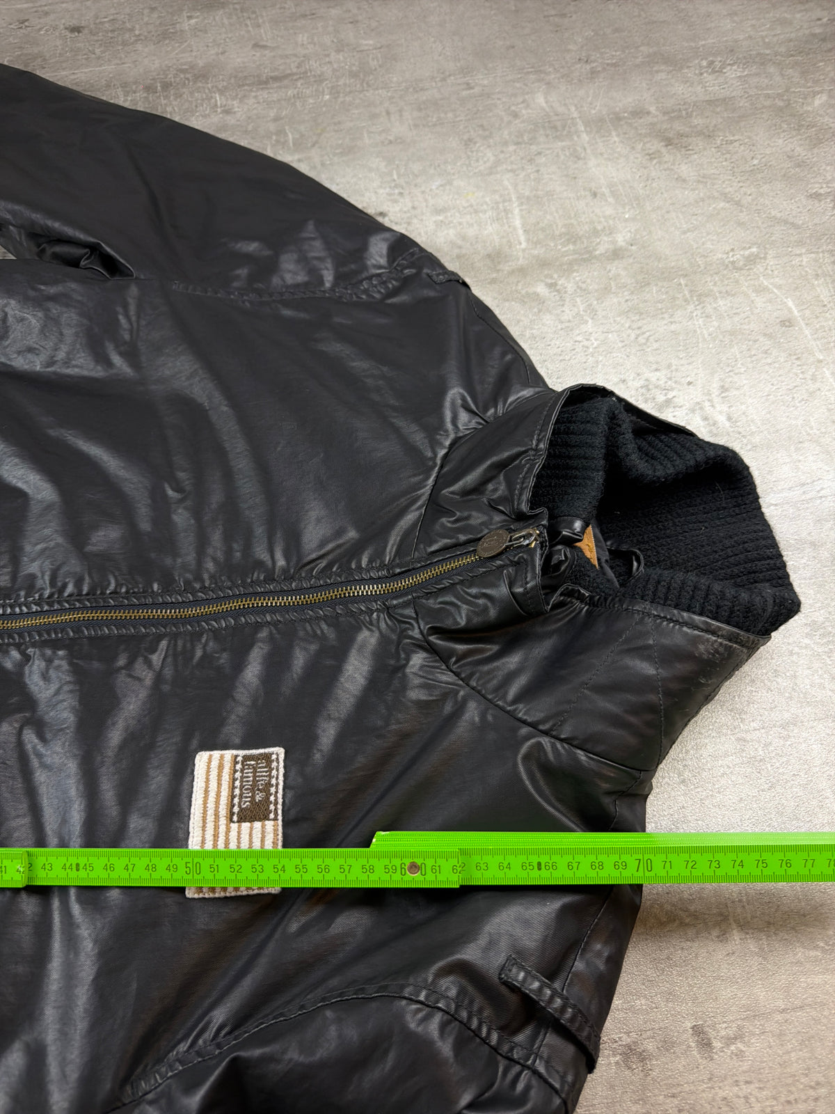 alife & famous Y2K Coated Bomber Jacket - Black / Navy - Past Pieces