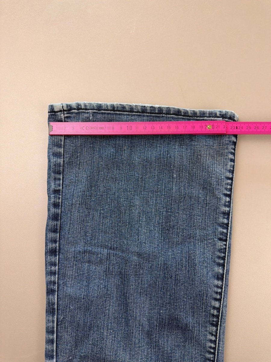 Cyber Y2K "Baroque" Embellished Low Waist Jeans - Light Wash - Past Pieces