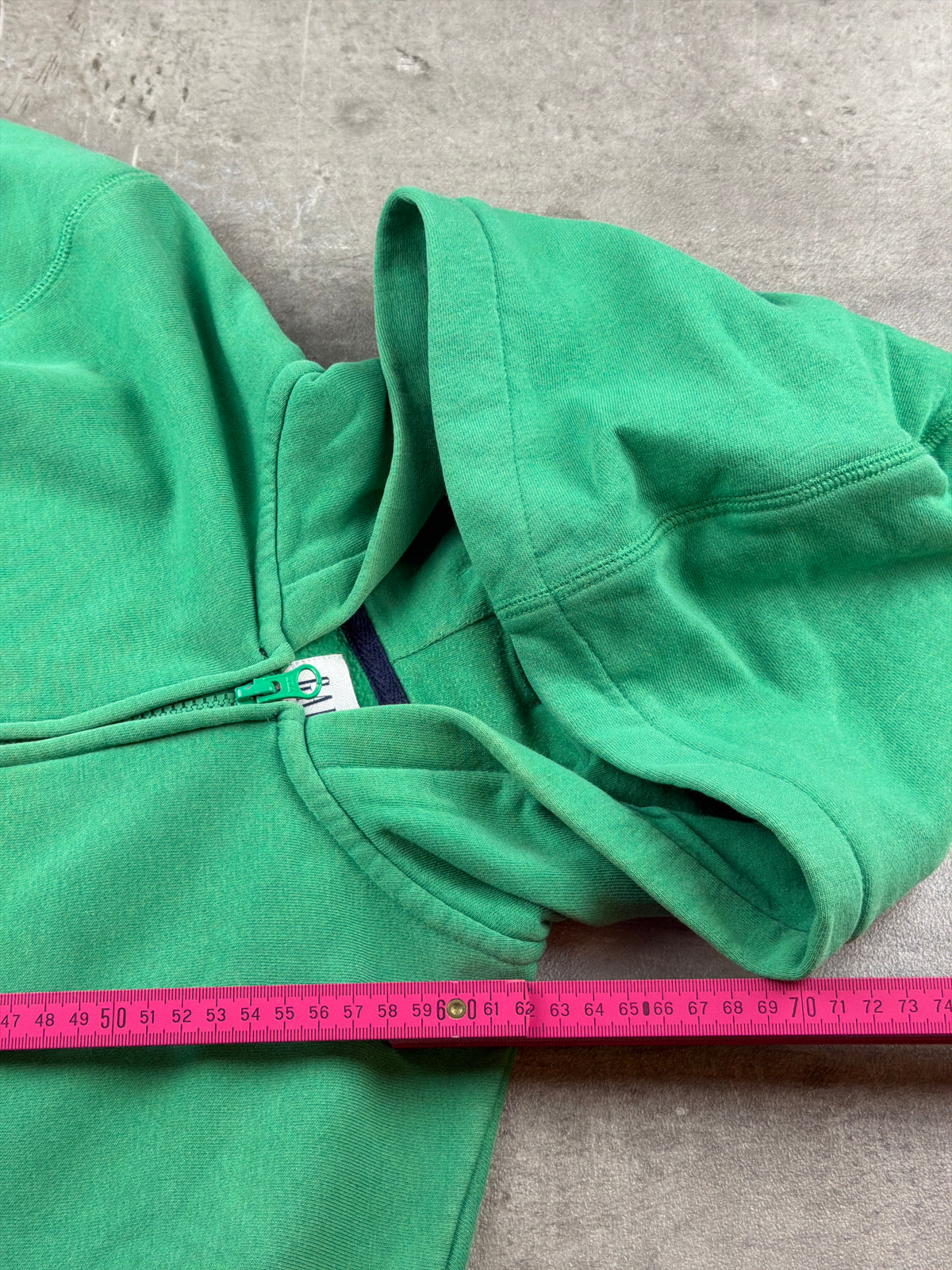 Gap Arch Logo Zip Hoodie - Green / Navy Blue Y2K Streetwear - Past Pieces