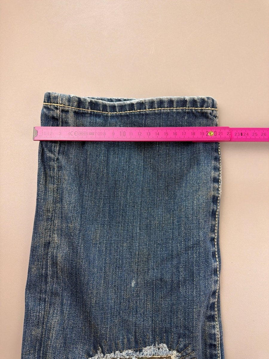 Osaka Big Train Archive "Great Wave" Distressed Denim - Camo Patchwork Blue - Past Pieces