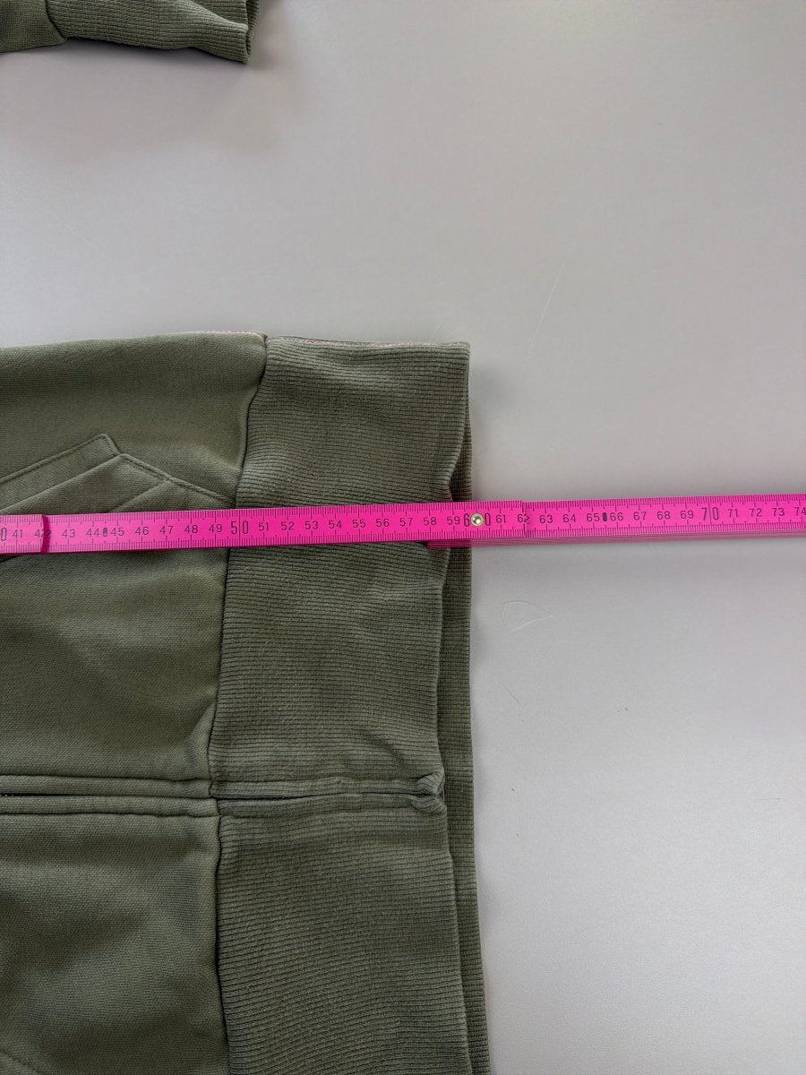 Puma "Cursive" Zip - Up Hoodie - Olive Green & Baby Pink - Past Pieces