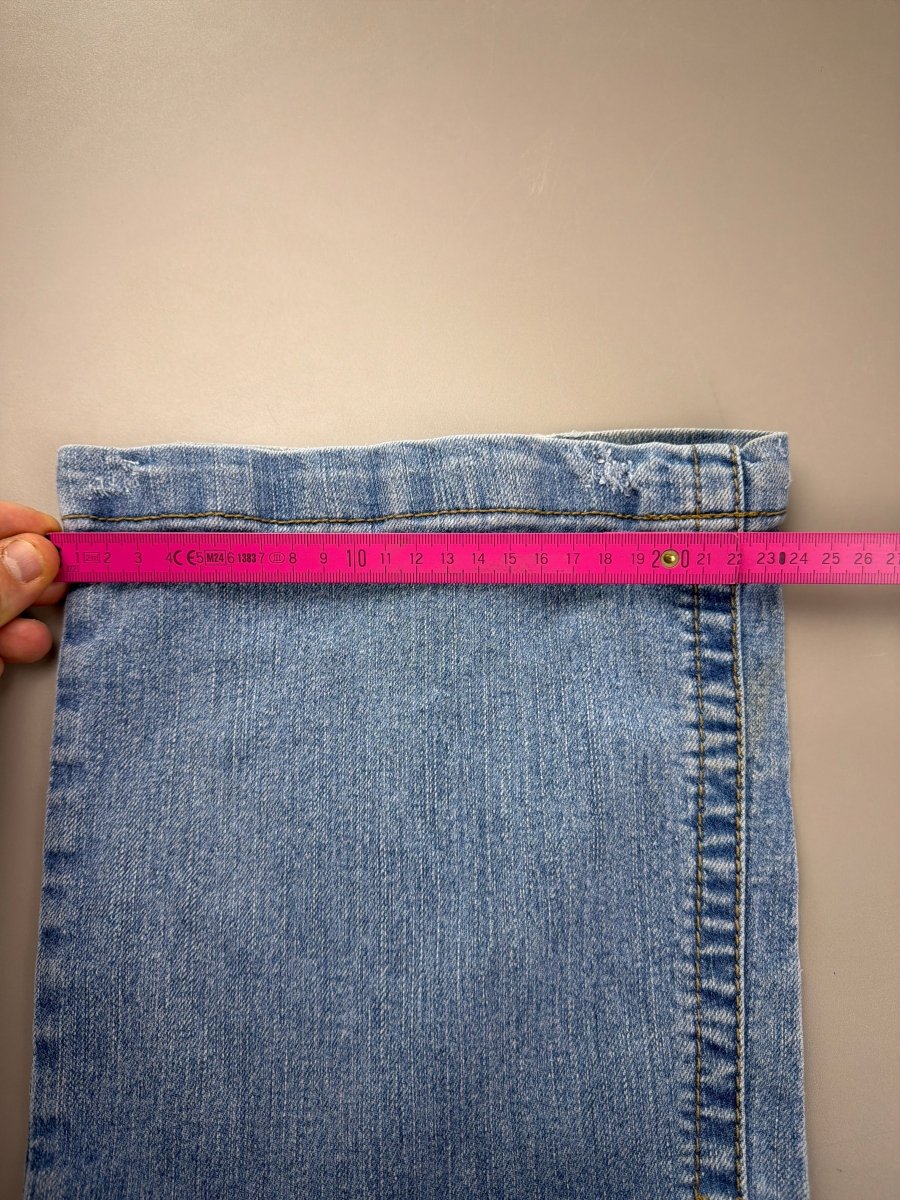 WallFlower "Stardust" Low Waist Flared Denim - Embroidered Cyber Y2K Light Wash - Past Pieces