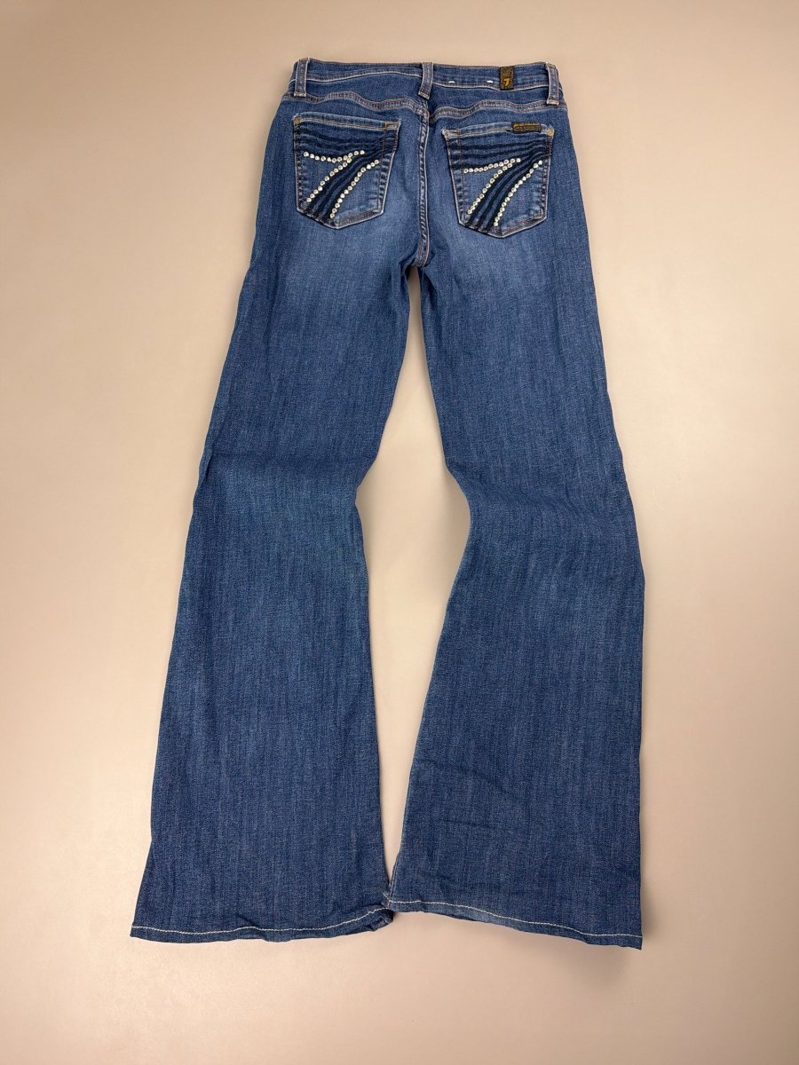7 For All Mankind Archive "Crystal 7" Low Waist Flare - Y2K Indie Sleaze Denim - Past Pieces