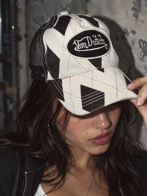 Von Dutch Archive "Harlequin" Trucker Cap - Black & White