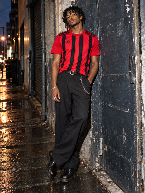Adidas Striped Aeroready Jersey - Red / Black