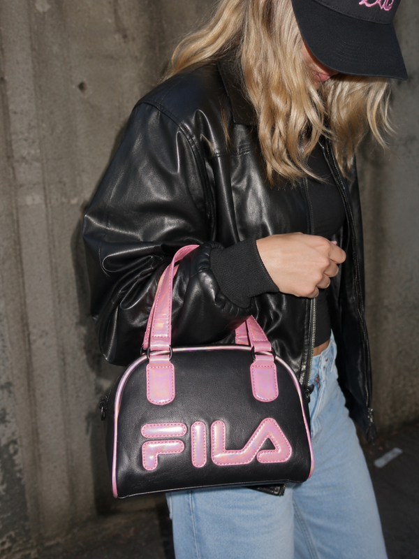 FILA Cyber "Holo Pink" Mini Bowling Bag - Black / Iridescent Pink