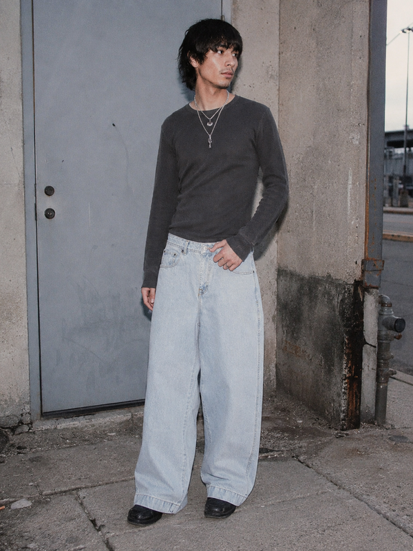 DNKRS "Loose Fit" Y2K Baggy Denim Jeans - Light Blue Wash