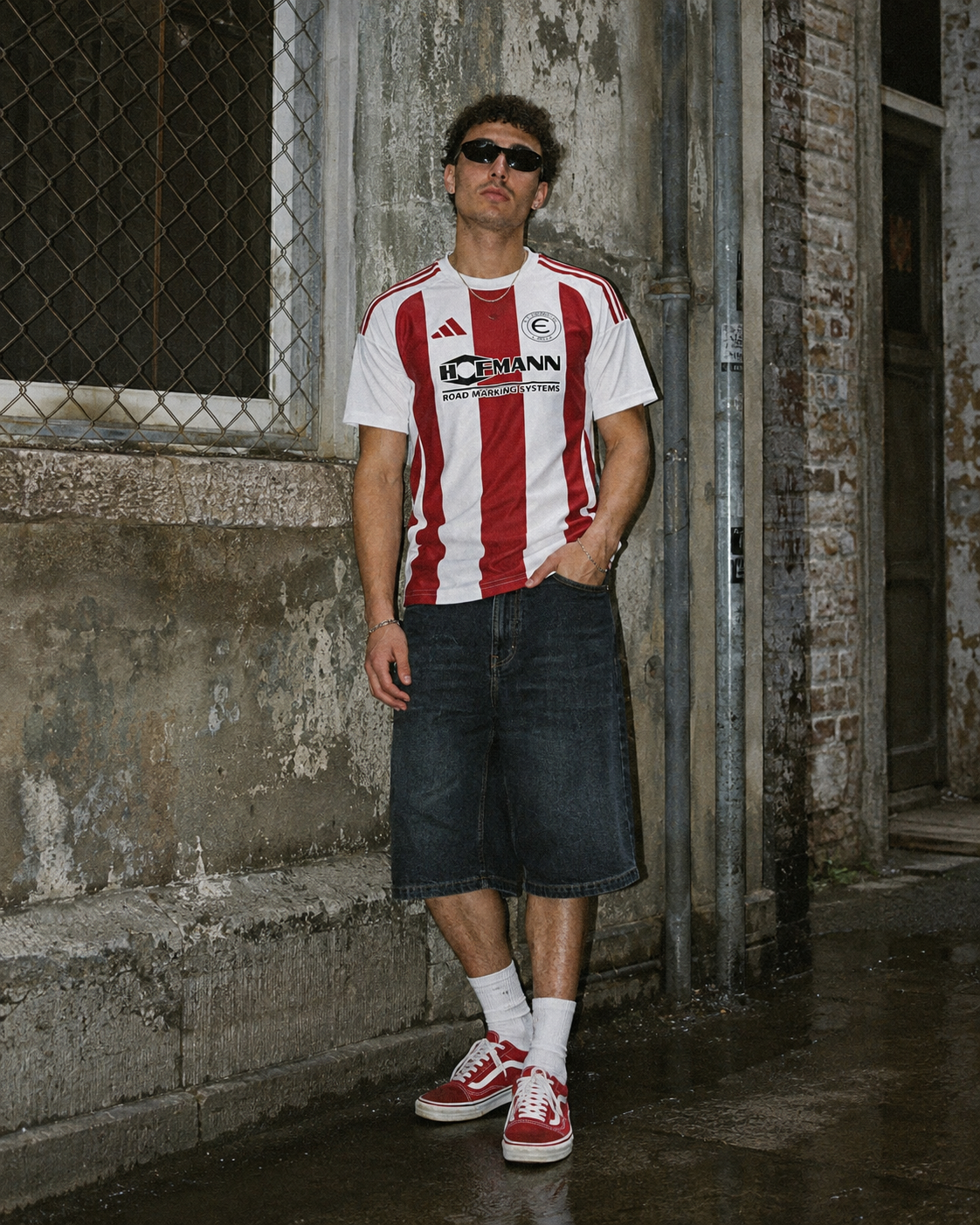Adidas "SC Egenbüttel" Blokecore Jersey Shirt - Red/White Striped