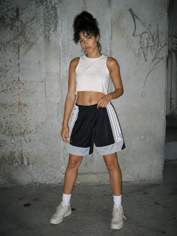 Adidas Three-Stripe Colorblock Basketball Shorts - Black / Grey