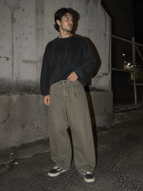 Camel Collection Vintage Pleated Chino Pants - Olive / Earthy Khaki