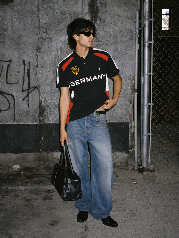 Ralph Lauren Vintage Germany Custom Polo Shirt - Black / Red / White