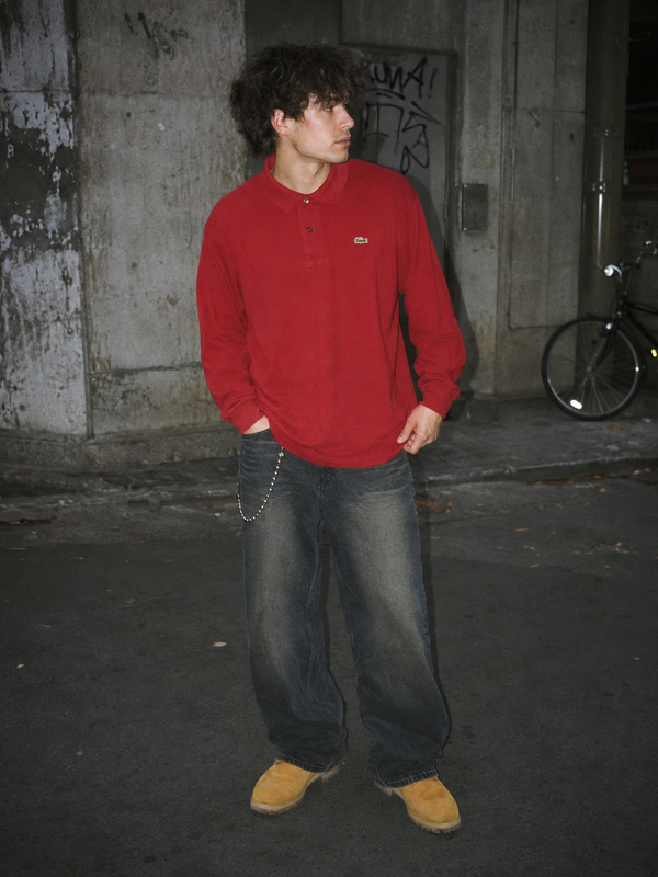 Chemise Lacoste Vintage Longsleeve Polo - Bright Red