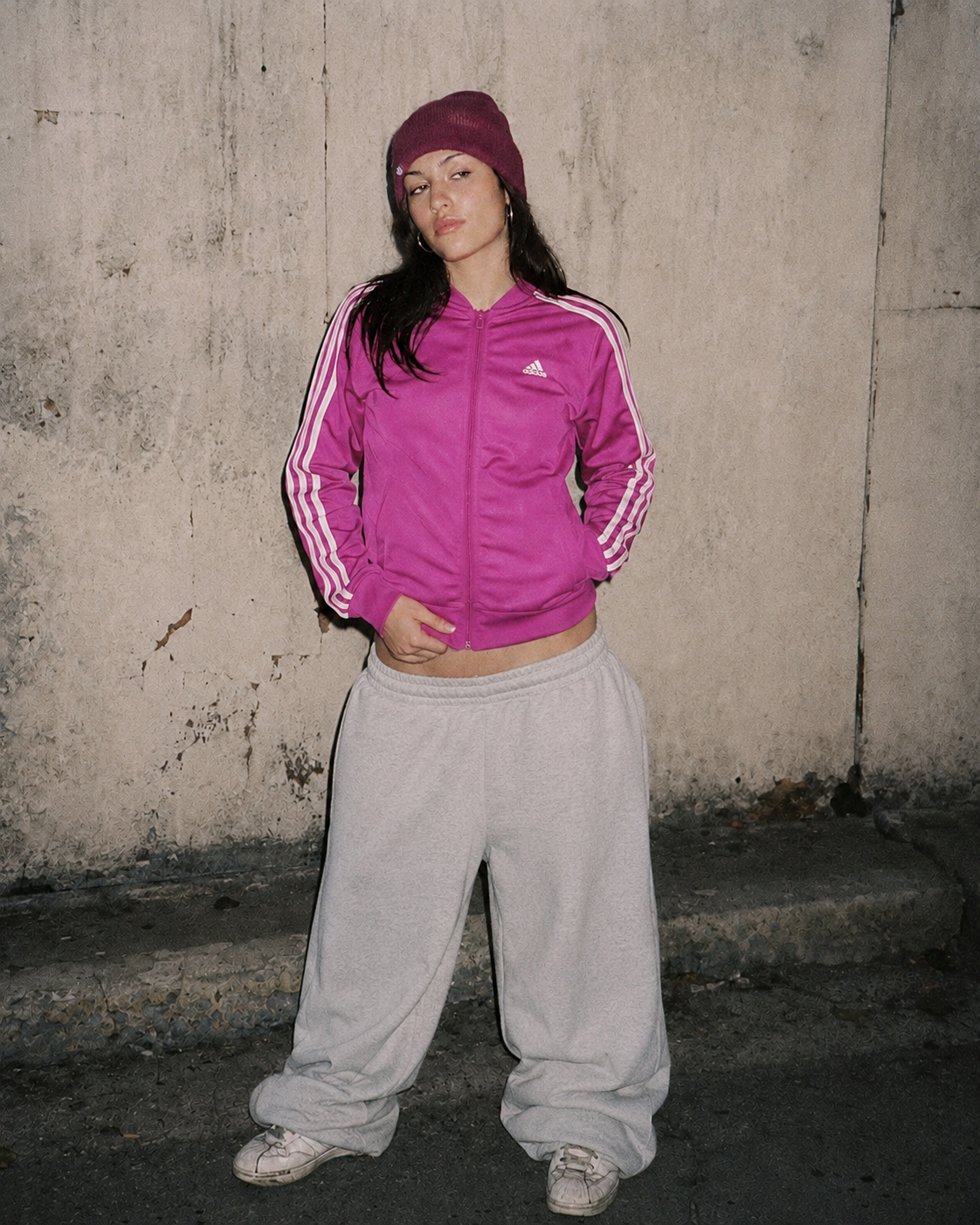 Adidas Sportswear 3-Stripes Trackjacket - Magenta / Baby Pink Y2K Aesthetic