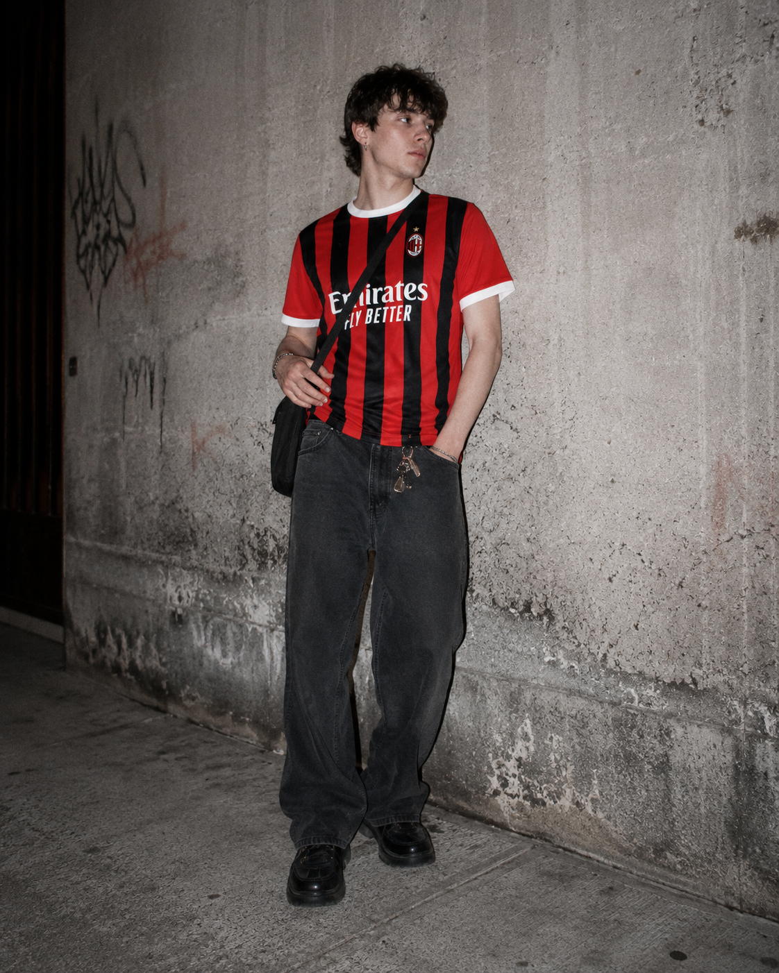 AC Milan Official "Rossoneri" Retro Soccer Jersey - Red/Black Blokecore Striped