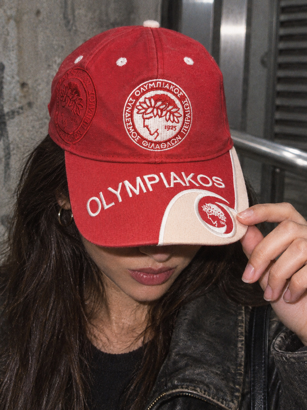 Vintage Olympiakos Piraeus Gate 7 Embroidered Cap - Red/White