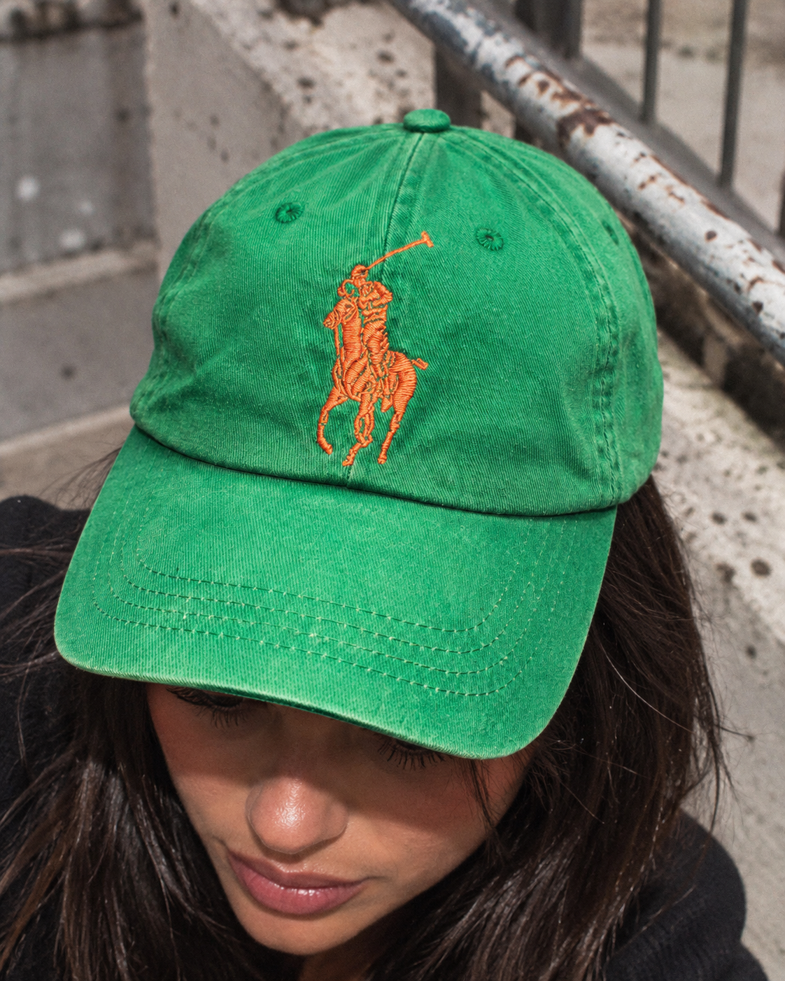 Ralph Lauren Big Pony "Fragrances" Cap - Green / Orange