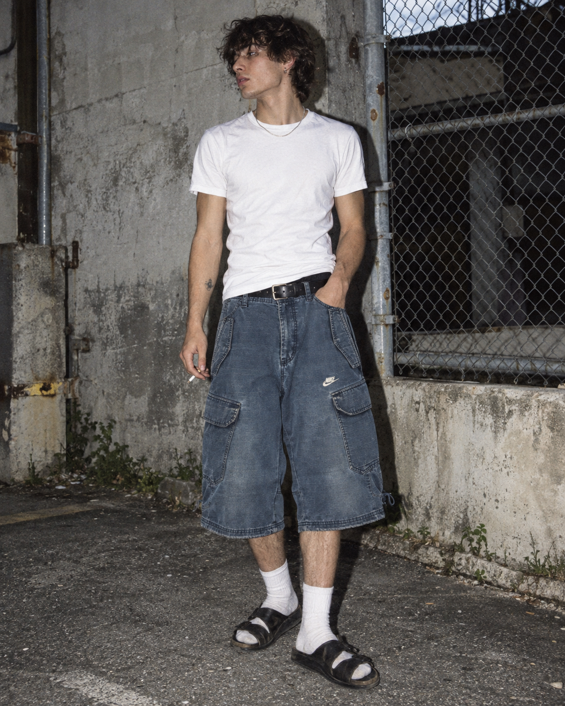 Nike Y2K Vintage Cargo Shorts - Washed Blue / Baggy Fit