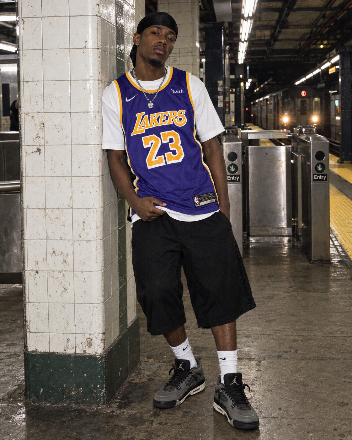 Nike LeBron James Los Angeles Lakers "23" Swingman Trikot - Purple, Yellow, Black Multicolor
