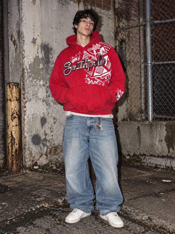 Southpole Archive "MCMXCI" Graphic Hoodie - Red & White
