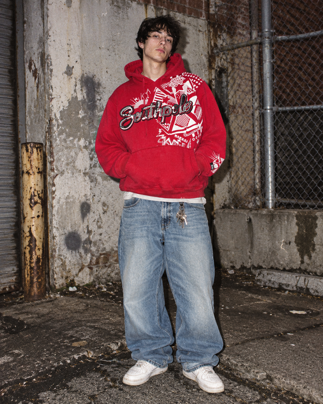 Southpole Archive "MCMXCI" Graphic Hoodie - Red & White