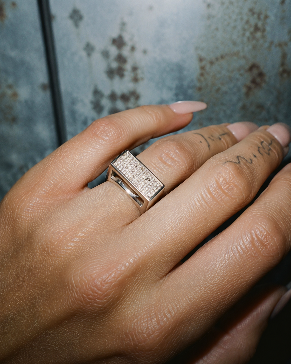 Pierre Lang Archive Statement Pavé Ring – Silver / Cyber Y2K