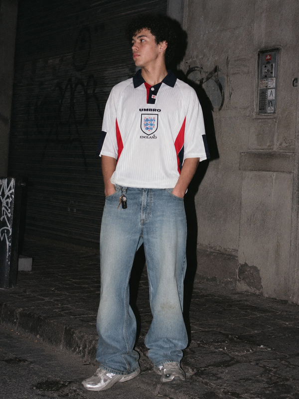 Vintage Umbro 1998 England National Team Football Jersey - White/Navy/Red