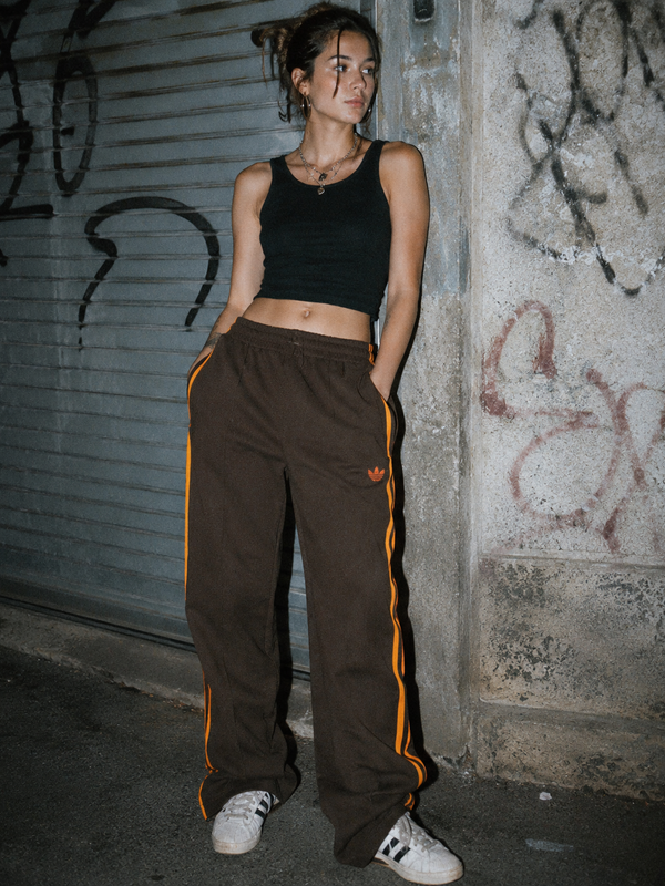 Adidas Vintage Y2K 3-Stripes Trackpants - Brown / Orange