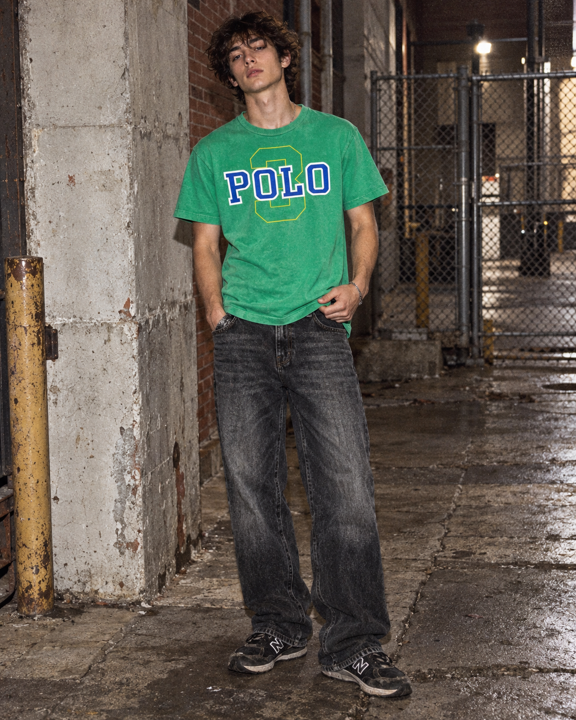 Polo Ralph Lauren Block Graphic Tee – Bright Green & Royal Blue
