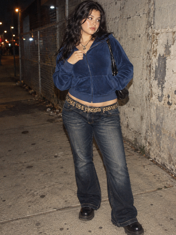 Juicy Couture Vintage Velour "J-Zip" Hoodie - Royal Blue